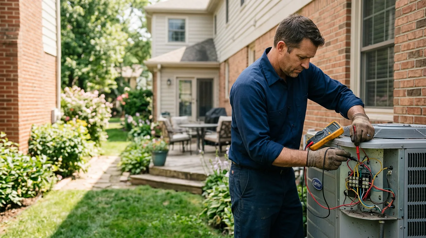HVAC technician working near West Bloomfield, NY